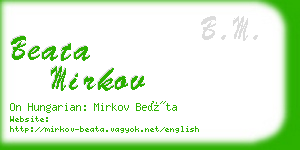 beata mirkov business card